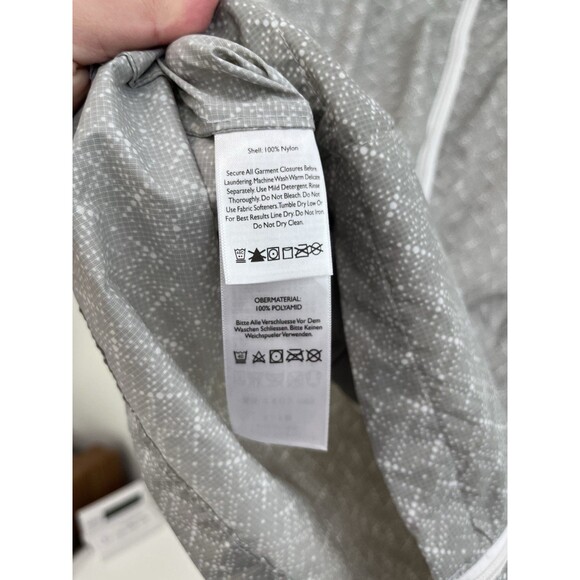 Eddie Bauer Jacket Womens Medium Grey Full Zip Windbreaker Rain Coat Medium - Picture 3 of 8